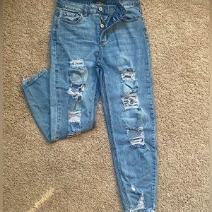 MiSC High-Rise Ripped Mom Jeans / Size 3
